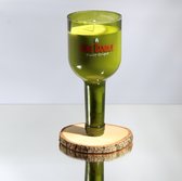 Vegan Zonnebloem Wax Geurkaars met Pinot Grigio geur - gegoten in een wijnfles - branduren: 50 uren _ Handgemaakt in Nederland