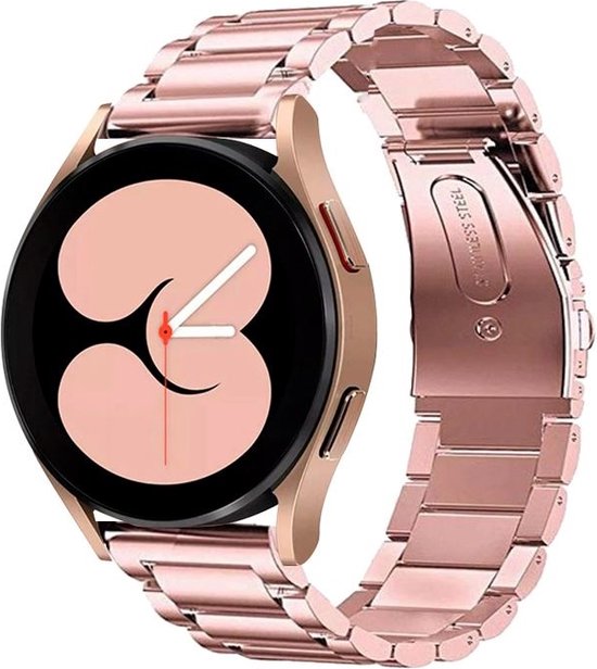Bracelet en acier Strap-it® pour Samsung Galaxy Watch 4 - Rose | bol.com