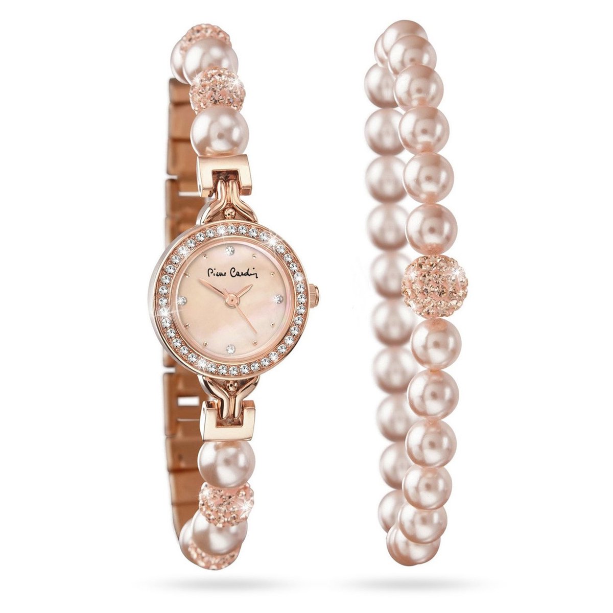 Pierre Cardin Dames, Coffret Cadeau Femme Montre Perle & Bracelet Perle  PCX8550SET | bol