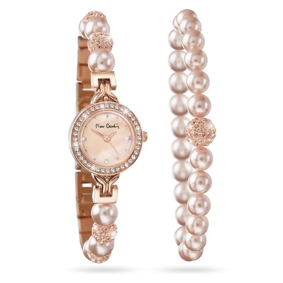 prins Bengelen Of Pierre Cardin dames, vrouwen Cadeauset Parel Horloge & Parel Armband  PCX8550SET | bol.com