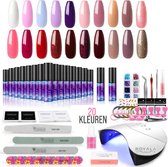 Royala Gellak M3 Starterspakket + Inclusief UV Lamp + Met 20 Verschillende Gellak Kleuren - Gellak Lamp – Gellac Set - Alle Benodigdheden in Eén - Uitgebreid pakket