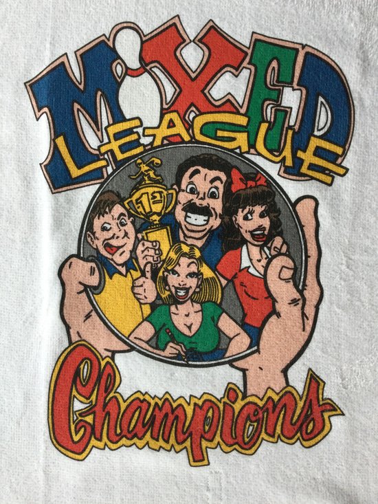 Bowling Bowlinghanddoekje Fun Towel 'Mixed league champions'