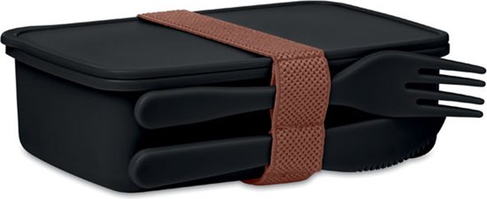 Lunch box - lunch box - lunch box - adultes - enfants - garçon - fille - avec couverts - 700 ml - noir