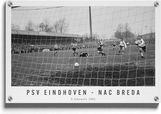 Walljar - PSV Eindhoven - NAC Breda '61 - Muurdecoratie - Acrylglas schilderij - 30 x 45 cm