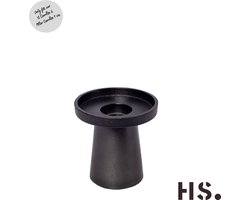 Home Society - Kandelaar XL kaars of stompkaars - Metaal - Zwart - 10,5 cm hoog