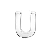 Gerecycled stalen charm letter - u