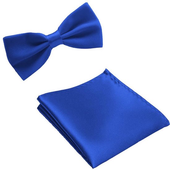Vlinderstrik - inclusief - pochette - Royal Blue - strik - strikje - vlinderdas - pochet - heren - Cadeau