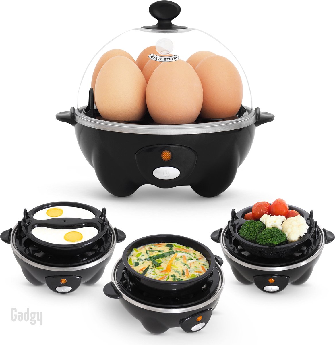 Gadgy Eierkoker Elektrisch 7 Eieren – Koken Pocheren Roerei Omelet – Vaatwasbestendig Eierkoker