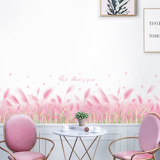 Sticker Muursticker Fleurs roses - Fleurs Pink - Chambre d'enfant - Stickers plinthes - Décoration murale murale - Sticker mural - Sticker Pour Enfants 60×90CM