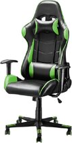 Senran® gamestoel - Groen - Bureaustoel - Gaming chair - Met hoofdkussen - Verstelbaar