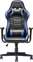 Senran® gamestoel - Blauw - Bureaustoel - Gaming chair - Met hoofdkussen - Verstelbaar