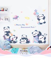 Muursticker Panda Paradijs - Panda Paradise - Kinderkamer  - Muurdecoratie - Wandsticker - Sticker Voor Kinderen 60×90CM