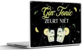 Laptop sticker - 10.1 inch - Gin - Gin tonic glazen - Citroen - 25x18cm - Laptopstickers - Laptop skin - Cover