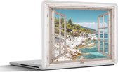 Laptop sticker - 10.1 inch - Doorkijk - Strand - Zee - 25x18cm - Laptopstickers - Laptop skin - Cover