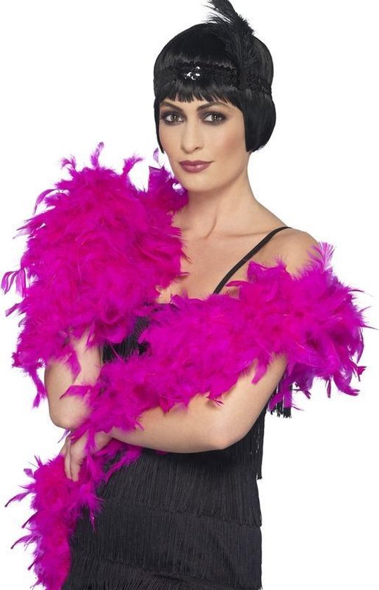 2 mètres - Boa doux de plumes d'autruche rose pâle à double épaisseur
