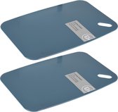 4x Stuks snijplanken blauw 30 en 35 cm kunststof - Snijplankjes in 2 formaten