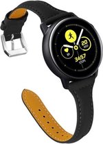 Smartwatch bandje - Geschikt voor Samsung Galaxy Watch 3 45mm, Gear S3, Huawei Watch GT 2 46mm, Garmin Vivoactive 4, 22mm horlogebandje - PU leer - Fungus - Vrouwelijk - Zwart