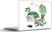 Laptop sticker - 13.3 inch - Kinderkamer - Tekening - Dinosaurus - Jongens - Meisjes - Kids - 31x22,5cm - Laptopstickers - Laptop skin - Cover