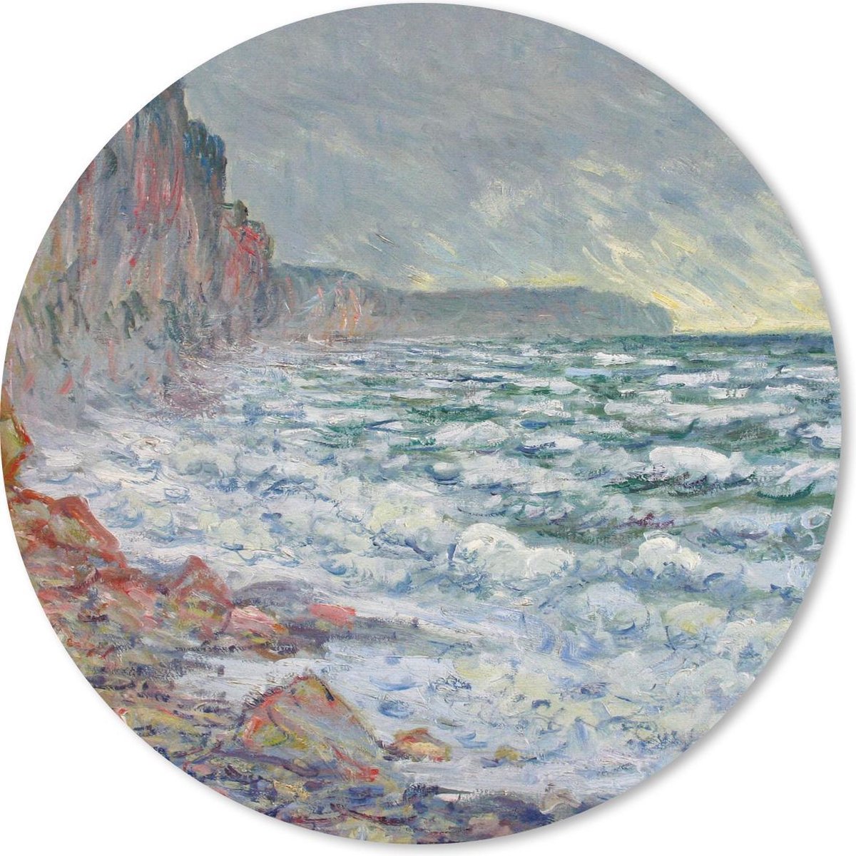 Muismat rond 40x40 cm - Mousepad Fecamp bij de zee - Claude Monet - Ronde muismatten