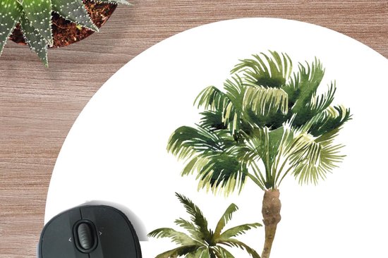 Muismat rond 40x40 cm - Mousepad Jungle - Boom - Groen - Ronde muismatten