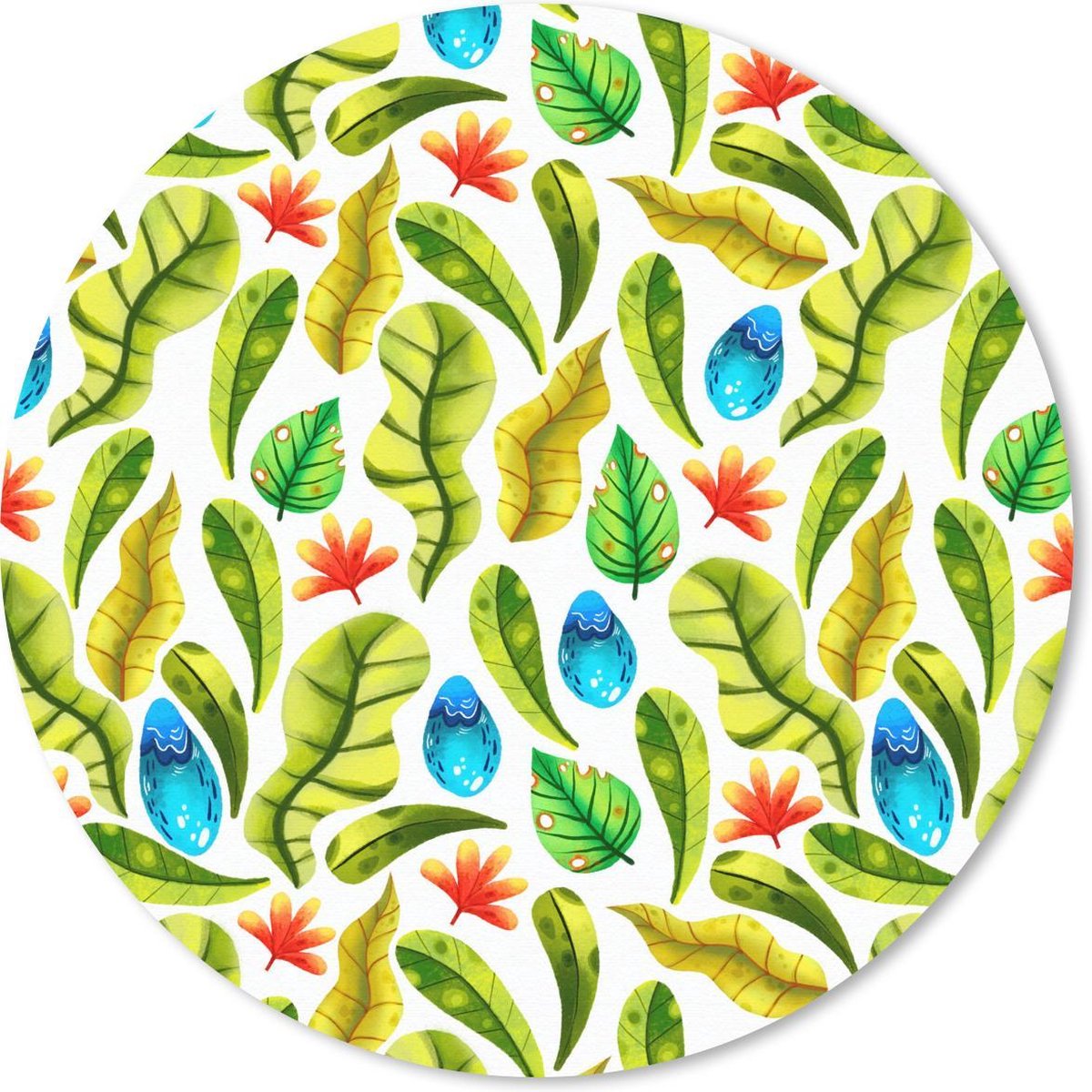 Muismat rond 40x40 cm - Mousepad Bloemen - Jungle - Bladeren - Ronde muismatten