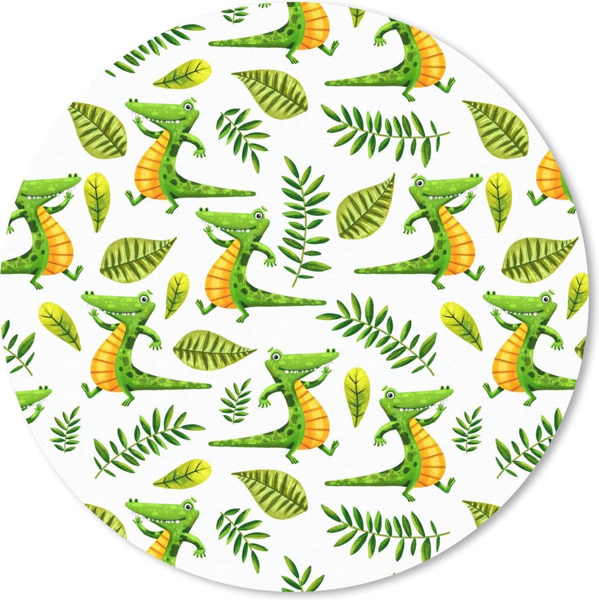 Muismat rond 40x40 cm - Mousepad Krokodil - Jungle - Kinderen - Ronde muismatten