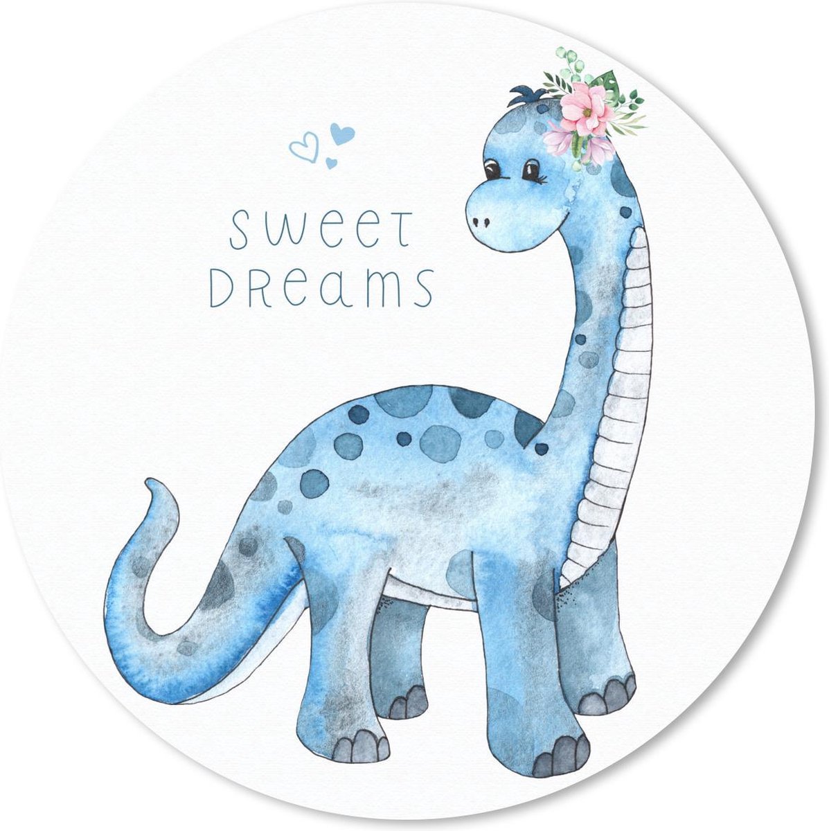 Muismat rond 30x30 cm - Mousepad Kinderkamer - Sweet Dreams - Dinosaurus - Jongens - Kind - Kinderen - Ronde muismatten