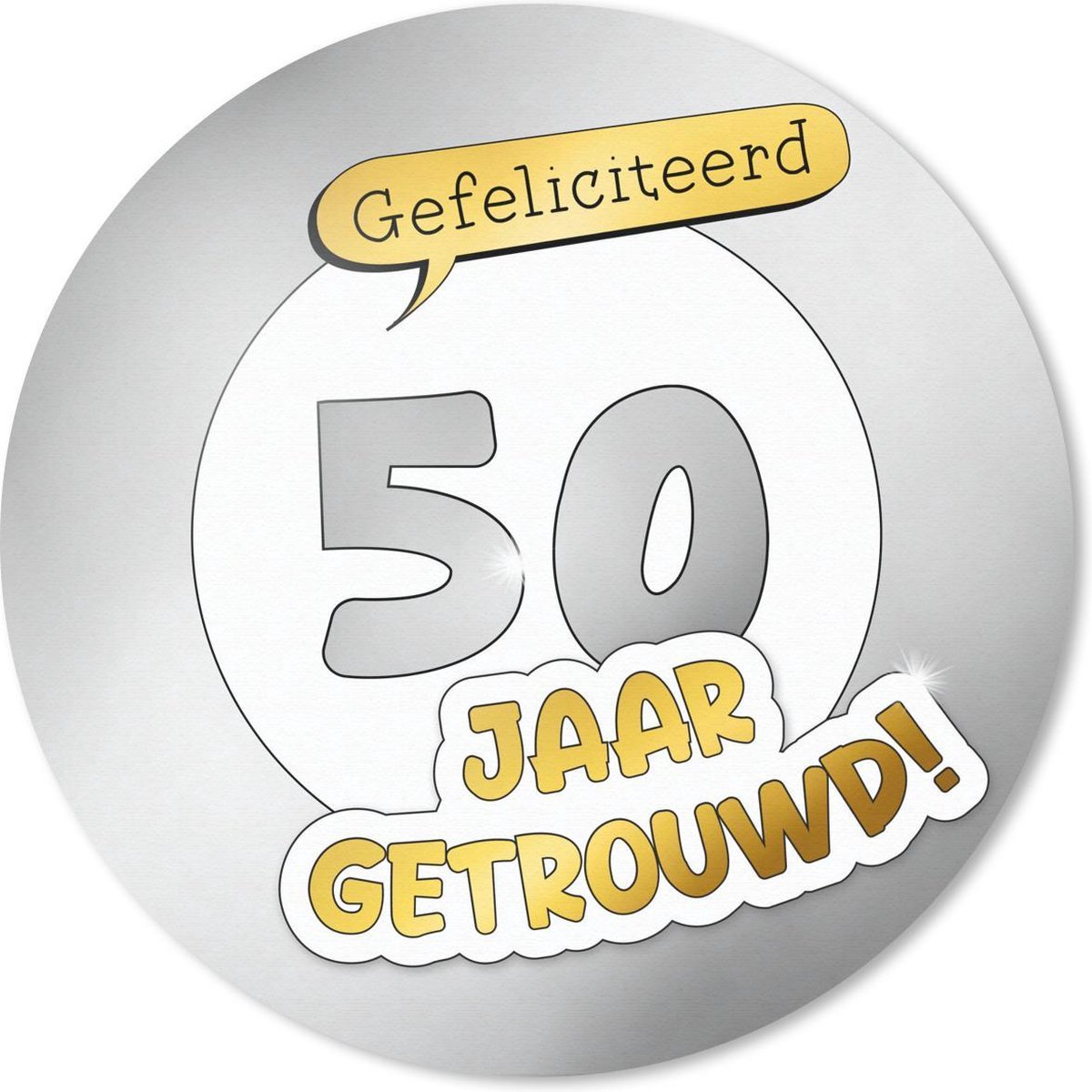 Muismat rond 20x20 cm - Mousepad Trouwen - Gefeliciteerd 50 jaar getrouwd! - Spreuken - Quotes - Ronde muismatten