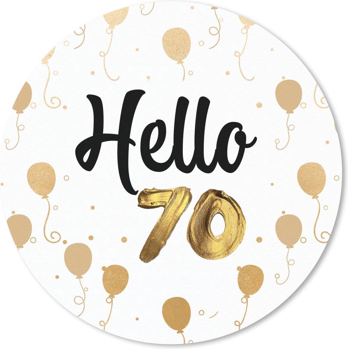 Muismat rond 40x40 cm - Mousepad Jubileum - 70 Jaar - Ballon - Ronde muismatten