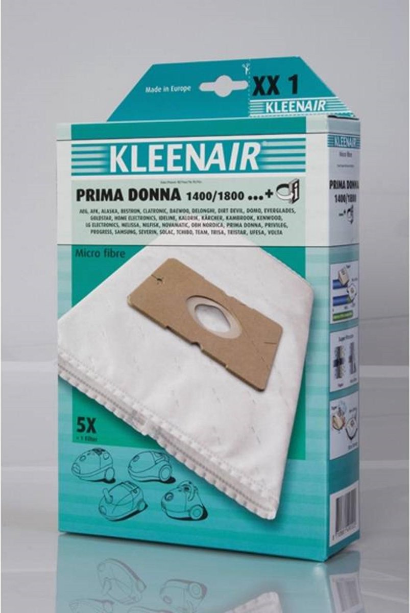 Kleenair Microvezel Stofzuigerzakken - Ultrasoon Gelaste Naden - 25 Stuks + 5 Filters