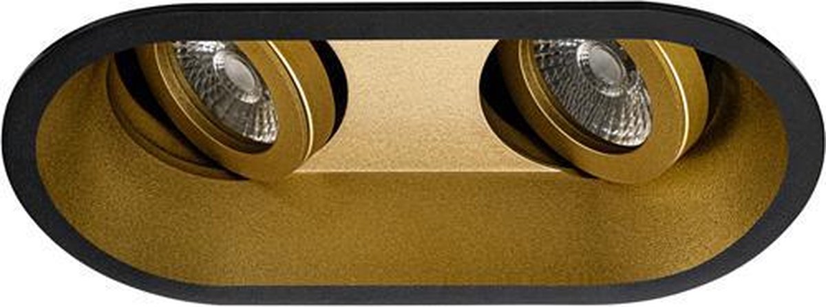 Premium Inbouwspot Warre Goud, Zwart Dubbele verdiepte ronde spot Warm Wit (3000K) Met Philips LED