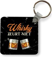 Sleutelhanger - Uitdeelcadeautjes - Whisky - Glazen - Vintage - Plastic - Vaderdag cadeau - Geschenk - Cadeautje voor hem - Tip - Mannen