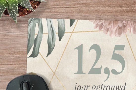 Bureauonderlegger - Huwelijk - 12 5 jaar getrouwd - Feest - 60x30