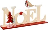 Vrijstaande decoratie - Kerstletters op een rode basis