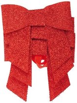 Kerstdecoratie: Set van 3 knoop servetringen - H 6 x 7 cm - Rood