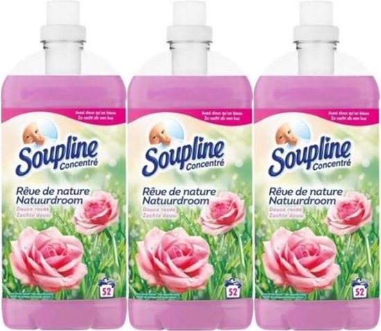 Adoucissant Soupline - Natural Dream Soft Dew - 3 x 1,3 L (156 lavages)