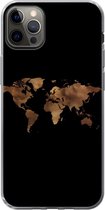 Coque iPhone 12 Pro Max - Carte du Wereldkaart - Tissu - Carte - Siliconen