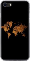 Geschikt voor iPhone SE 2020 hoesje - Wereldkaart - Riet - Plattegrond - Siliconen Telefoonhoesje - Stadskaart