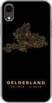 Geschikt voor iPhone XR hoesje - Gelderland - Nederland - Black - Gold - Siliconen Telefoonhoesje