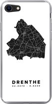 Geschikt voor iPhone 7 hoesje - Drenthe - Wegenkaart Nederland - Wit - Siliconen Telefoonhoesje