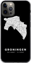 Geschikt voor iPhone 13 Pro hoesje - Groningen - Nederland - Zwart - Siliconen Telefoonhoesje