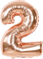Fienosa Cijfer Ballonnen 2 - Rose Goud - 82 cm - 12 - 20 - 22 - 32 - 42 - 52 - 62 - 72 - 82 - 92