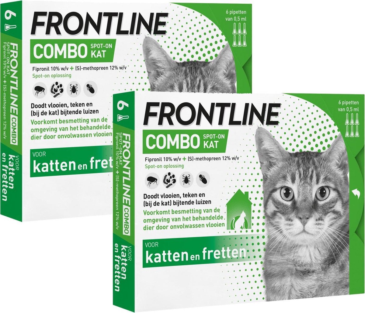 Frontline Combo On Kat - Anti vlooien en tekenmiddel - 2 x pip | bol.com