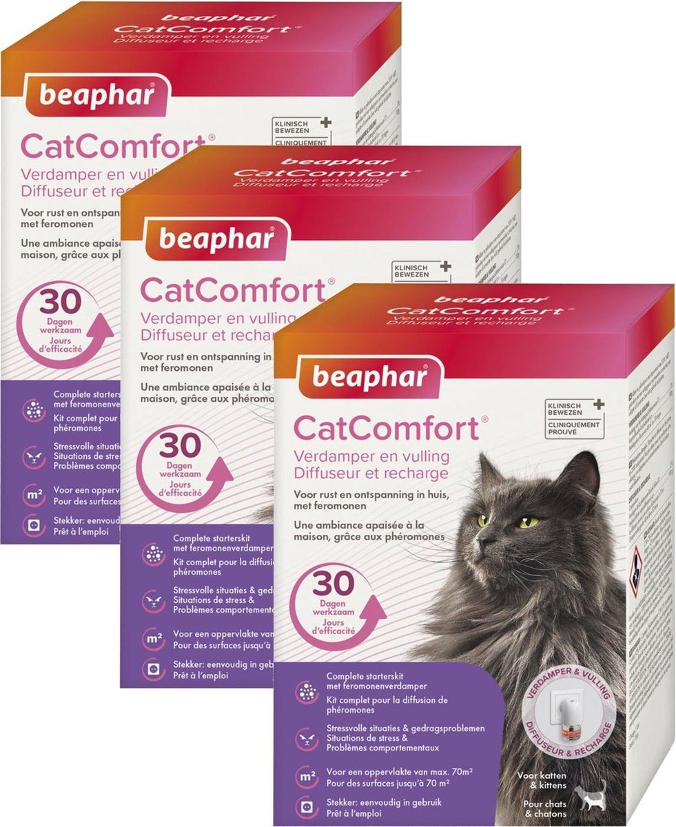 Beaphar - Diffuseur + Recharge aux Phéromones CatComfort pour Chat - 48ml