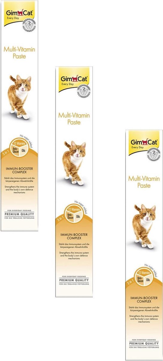 Gimcat Multi-Vitamin Pasta Vitamin - Kattensnack - 3 x 100 g