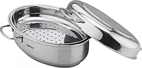 NutriChef Braadpan Ovaal-Stoofpan met Deksel-Premium Roestvrijstalen
