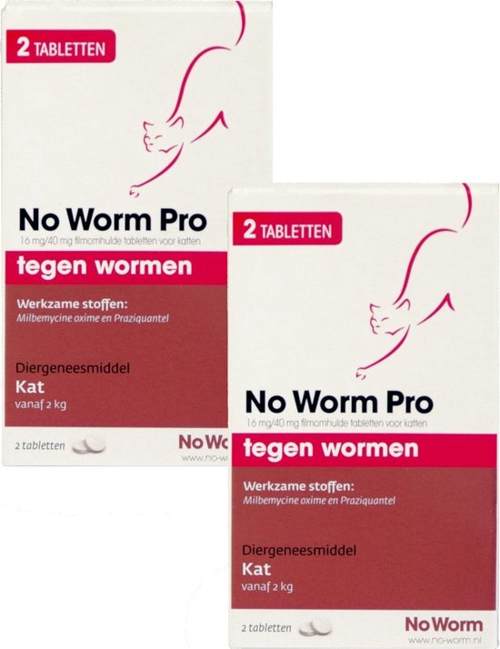 No Worm Pro Kat - Anti wormenmiddel - 2 x 2 tab Vanaf 2 Kg | bol.com