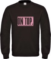 Wintersport sweater zwart S - On Top - roze - soBAD. | Foute apres ski outfit | kleding | verkleedkleren | wintersporttruien | wintersport dames en heren