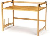 2 Tier Bamboe Magnetron Plank Stand Spice Houder Rack Keuken Plank Spice Organizer Keuken Opbergrek Keukengerei Houder