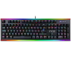 BasicTeQ: INCA IKG-451 Professional Mechanisch gaming Toetsenbord USB Zwart-RGB-LED. QWERTY NL. Brown Switch. 3jaar garantie.